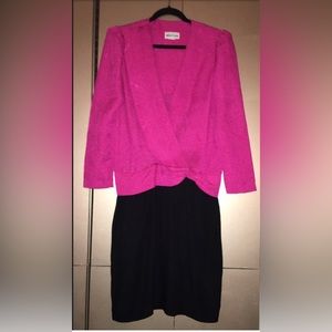 Oscar and Me brand Fuschia Black Dress Petite